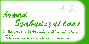 arpad szabadszallasi business card